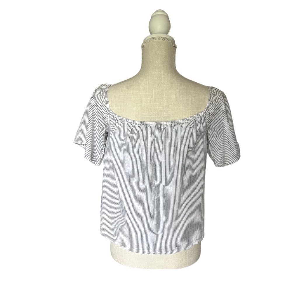 • Express • Pinstripe Off the Shoulder Top - Picture 8 of 9